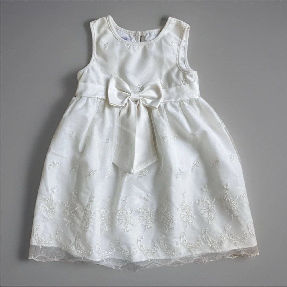 Katie M. Girls Dress 3T Ivory Sleeveless Formal Dress w/ Bow – Flower Girl